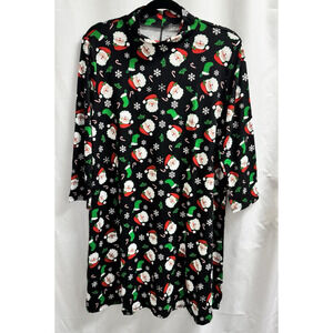 Jollidays Long Sleeve Mock Neck Dress Women's Size Large Santa Candy Canes